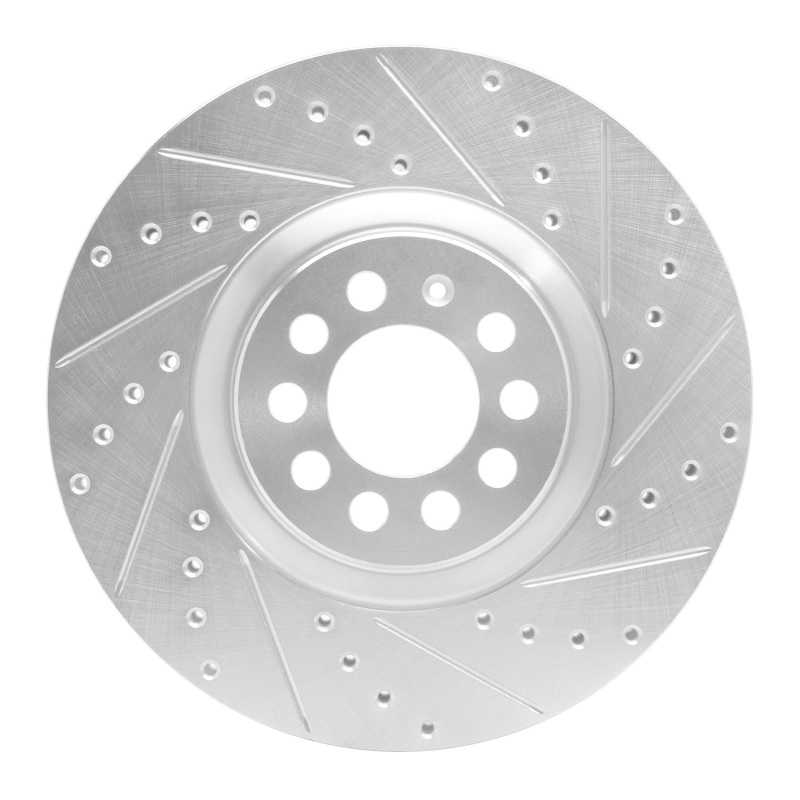 Audi TT Brake Rotor (1) - Front Right - R1 Concepts - Drilled & Slotted - Silver - `00-`06